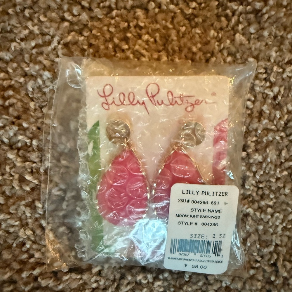 Lilly Pulitzer Pink Moonlight Earrings - Picture 2 of 2